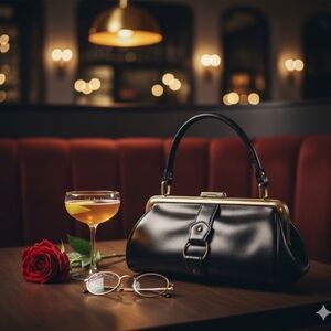 DOVER 1950'S Vintage leather clasp purse